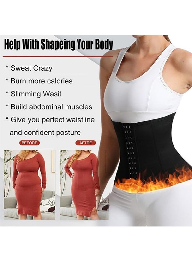 يوجي مدرب الخصر للمرأة ثلاثي الحزام تشكيل الجسم مدرب الخصر كورسيت مع سحاب و 3 صفوف إغلاق، حمام الساونا تدريب الحزام المقطع كورسيت تحت الصدر البطن التحكم الساعة التخسيس البطن تشكيل الجسم (م) - Image 2